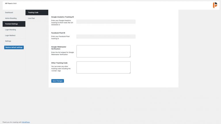 Lite - WP Panel | A custom dashboard for WordPress
